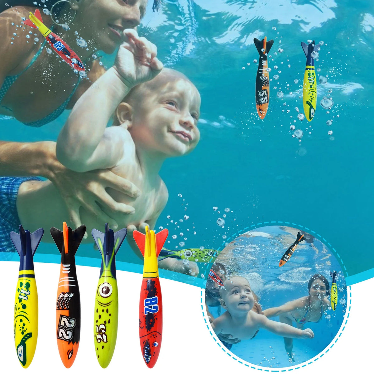 Colorful Diving Pool Sink Ring Toy E984732