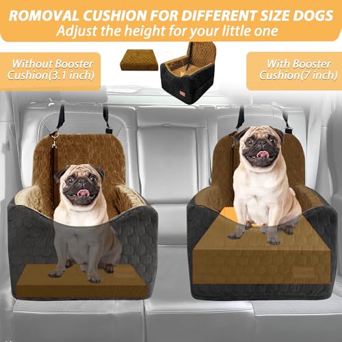Gray Memory Foam Dog Car Seat with Washable Removable Cover F907