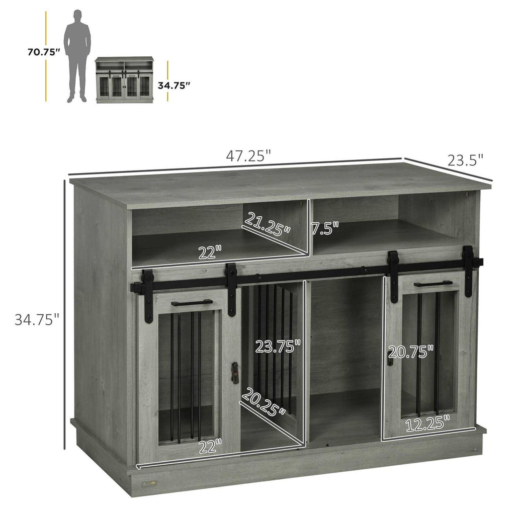 Large Dog Crate Furniture with Shelves Y86593
