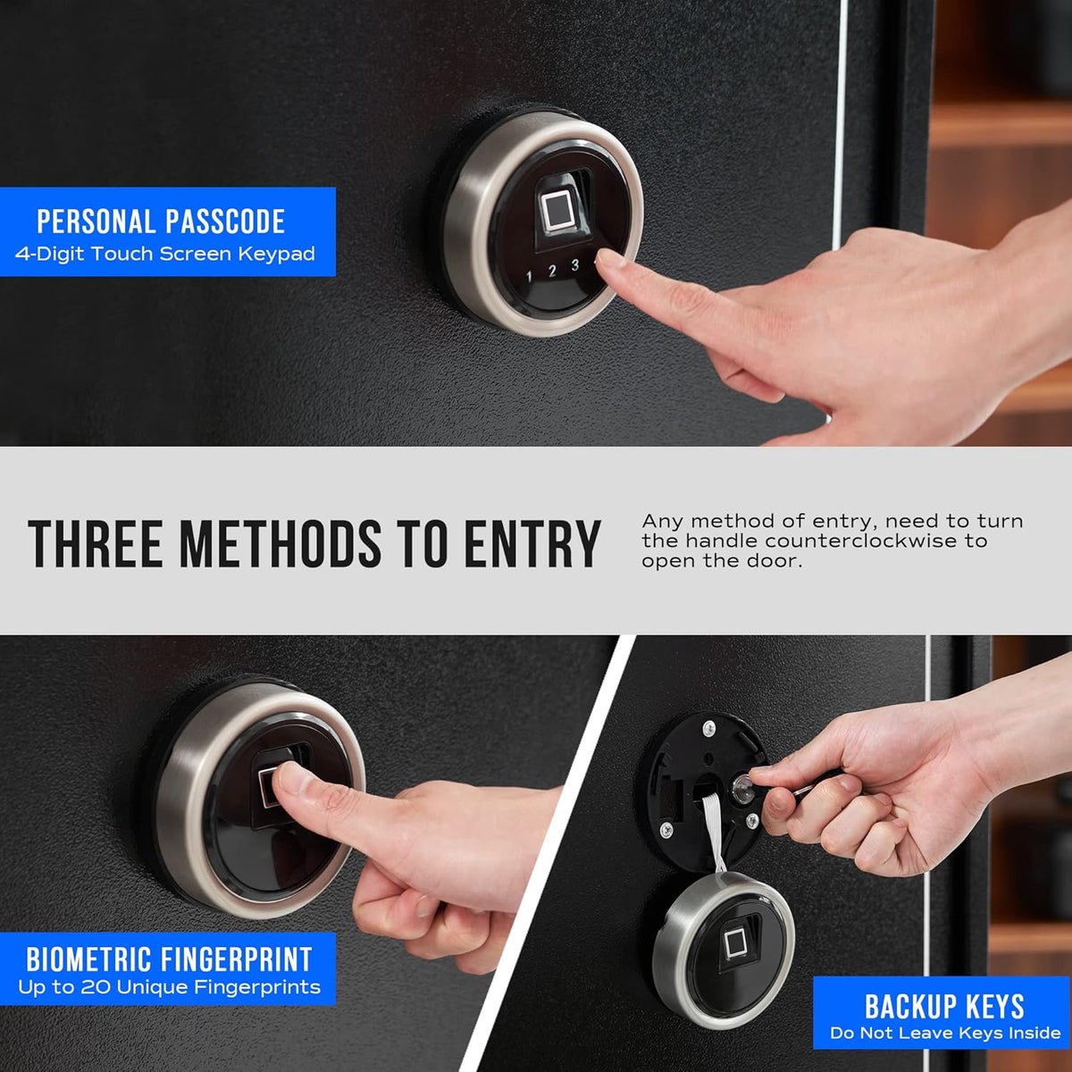 Large Biometric Rifle Safe with Removable Shelf Z73244