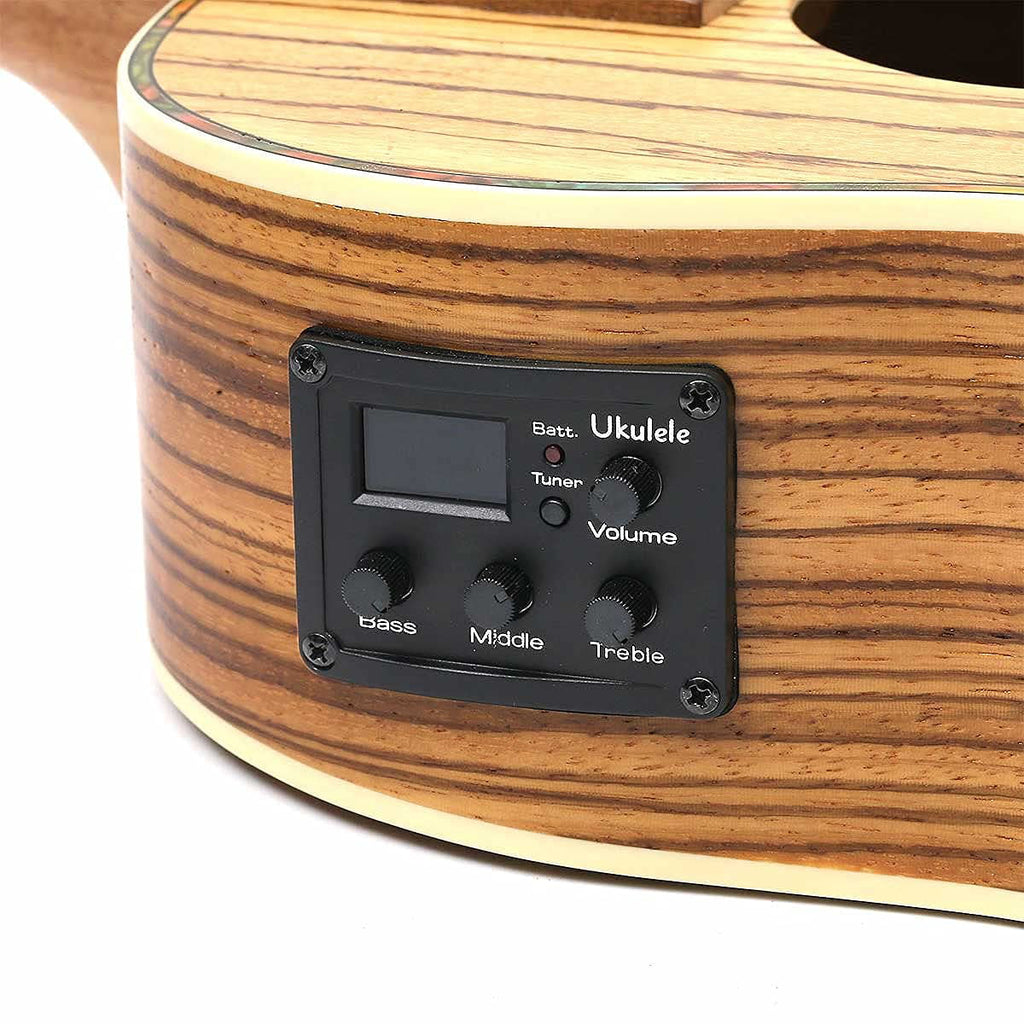 30 inch Zebra Acoustic Electric Baritone Ukulele S211