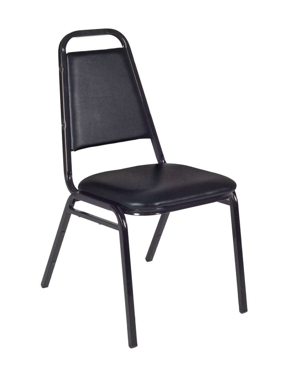 Maple Round Breakroom Table and 4 Black Stack Chairs K651081