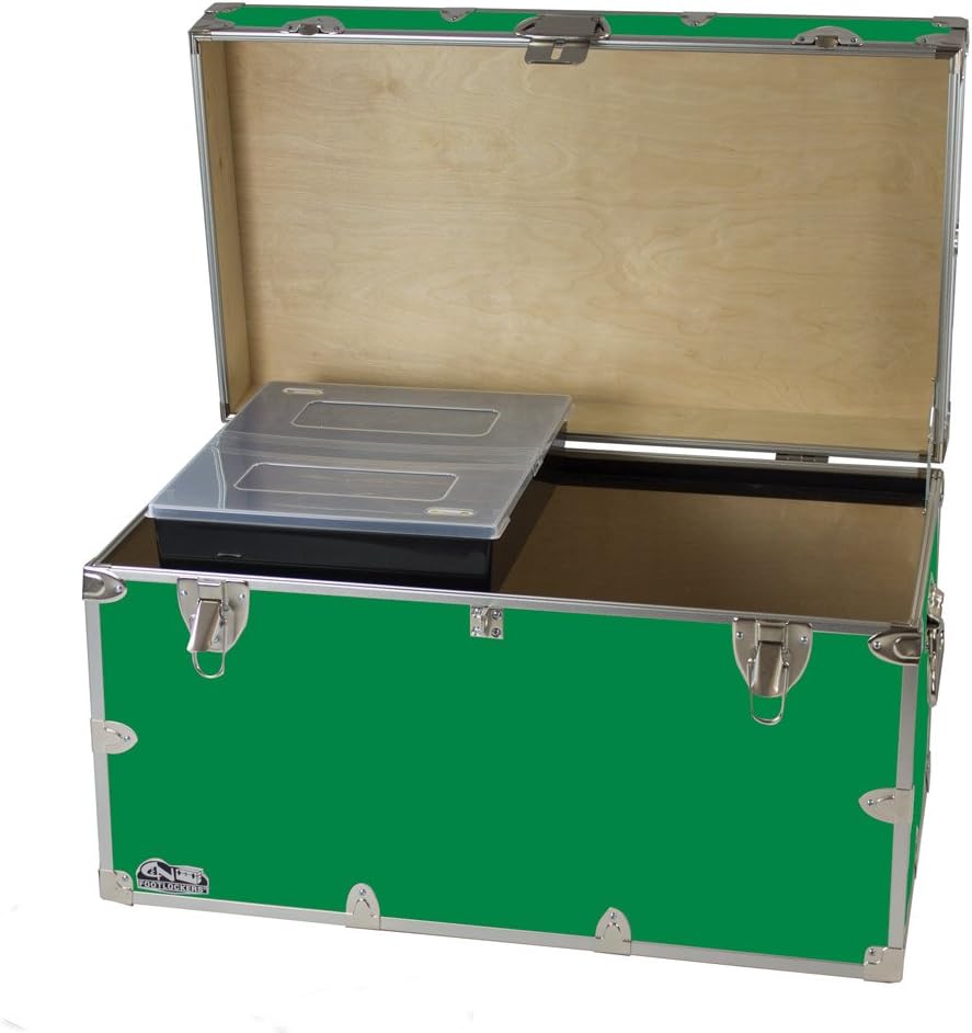 Footlocker Storage Chest with Tray, 32 x 18 x 18.5 Inches G597