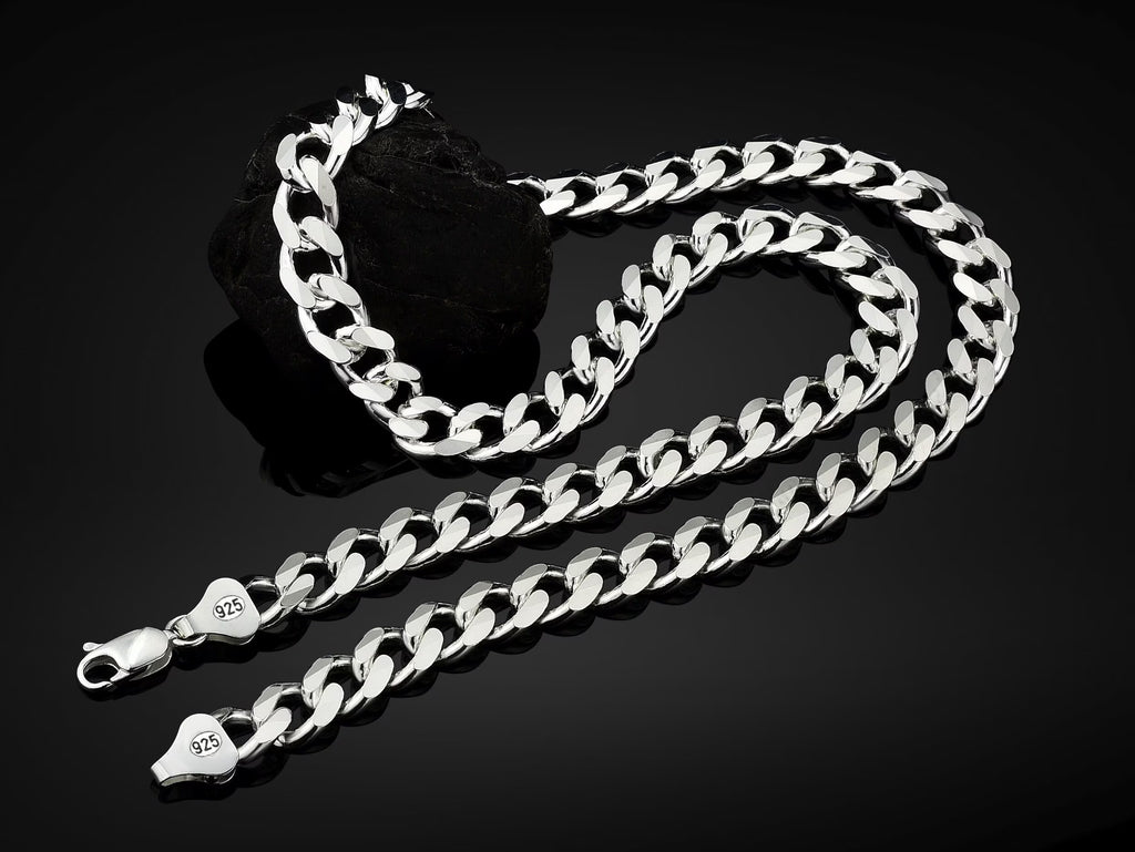 Sterling Silver Handmade 6mm Cuban Chain Necklace L400