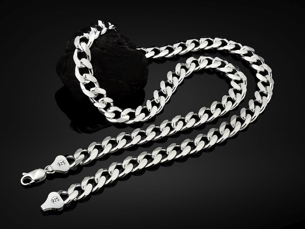 Sterling Silver Handmade 6mm Cuban Chain Necklace L400