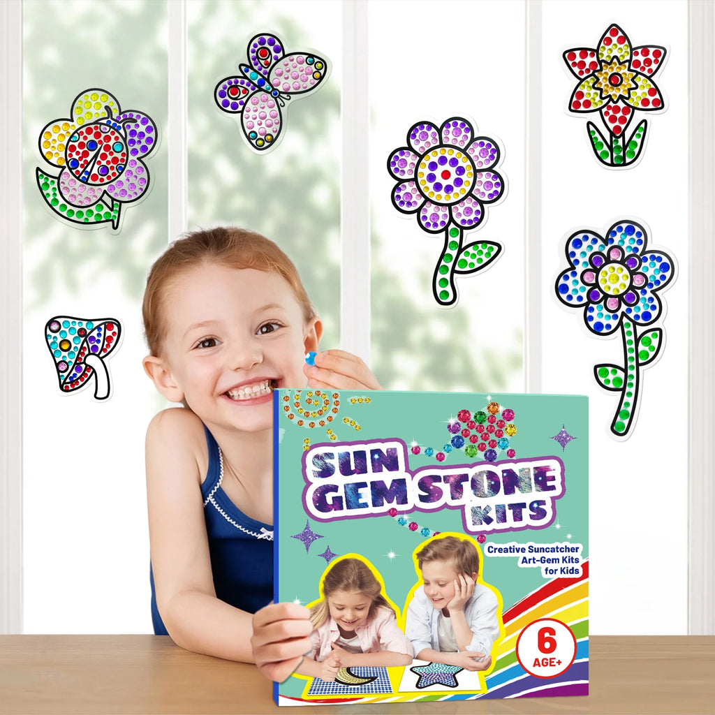 6 Sheets Gem Art Diamond Painting Kits for Kids E842