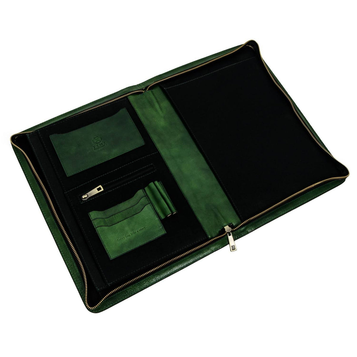 Green Leather Portfolio Document Folder T698911