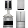 36 Gas Range, Range Hood, Refrigerator, Dishwasher and Wine Cooler Y6781