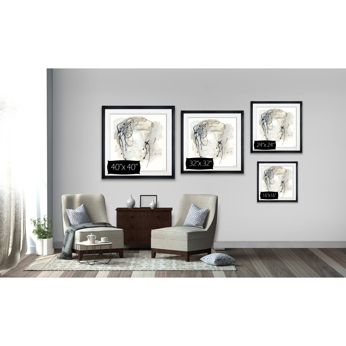 Framed Giclee Print 28x28 Q28607