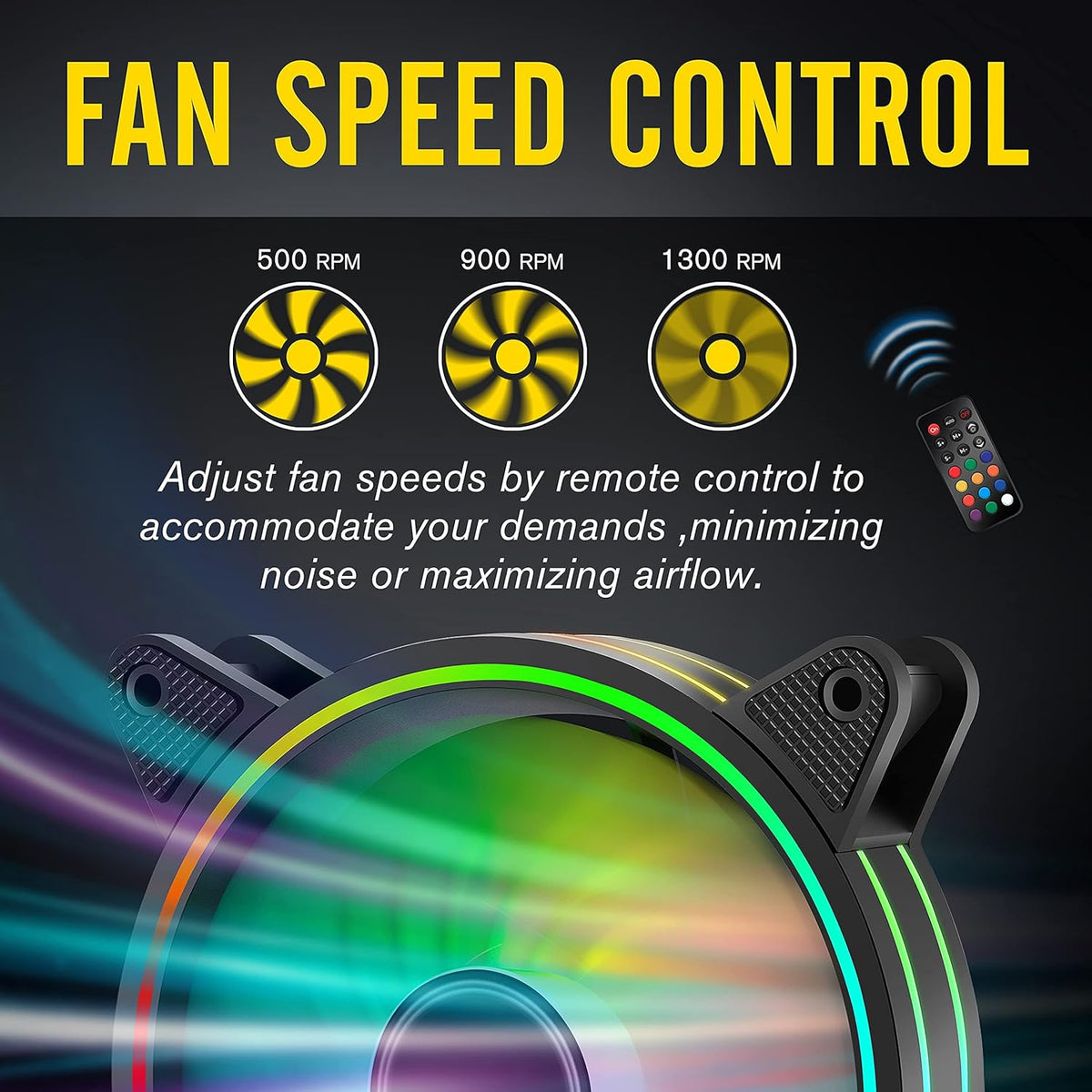 6 Pack 120mm RGB Addressable PC Case Fan with Hub and Remote J990223
