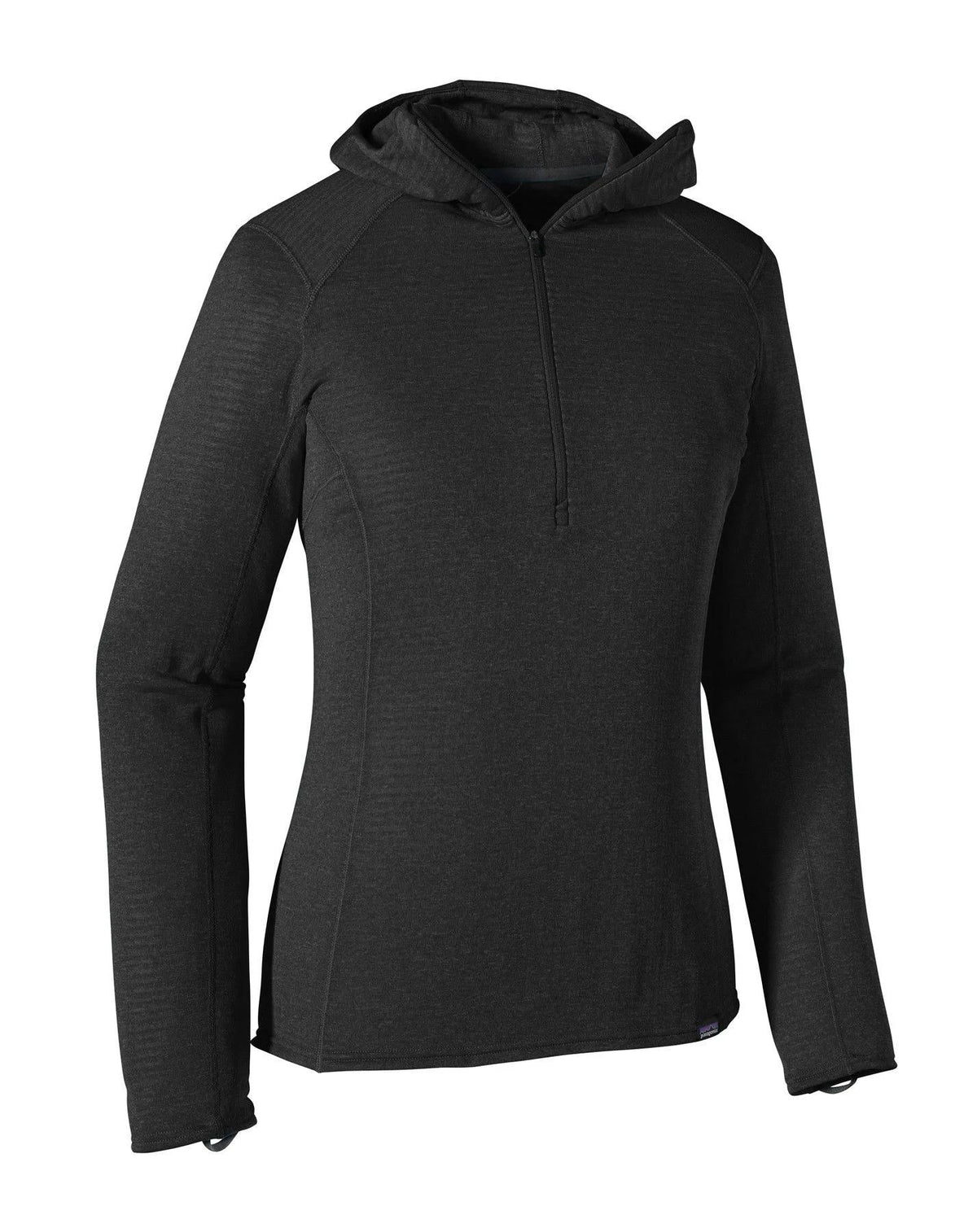 Black Thermal Weight Zip Neck Long-sleeved T-Shirt F52672