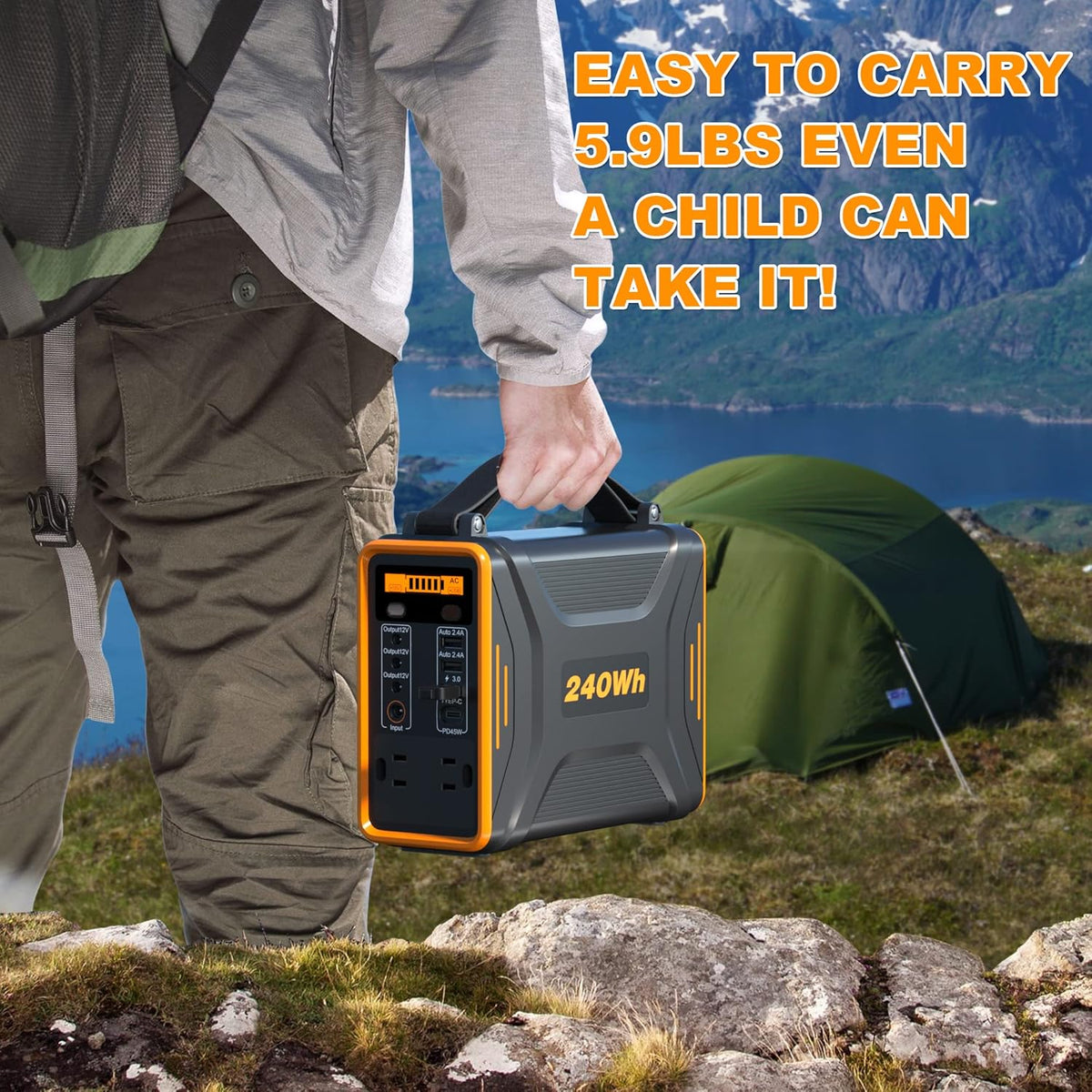 240Wh Peak 400W LiFePO4 Portable Power Station H259401