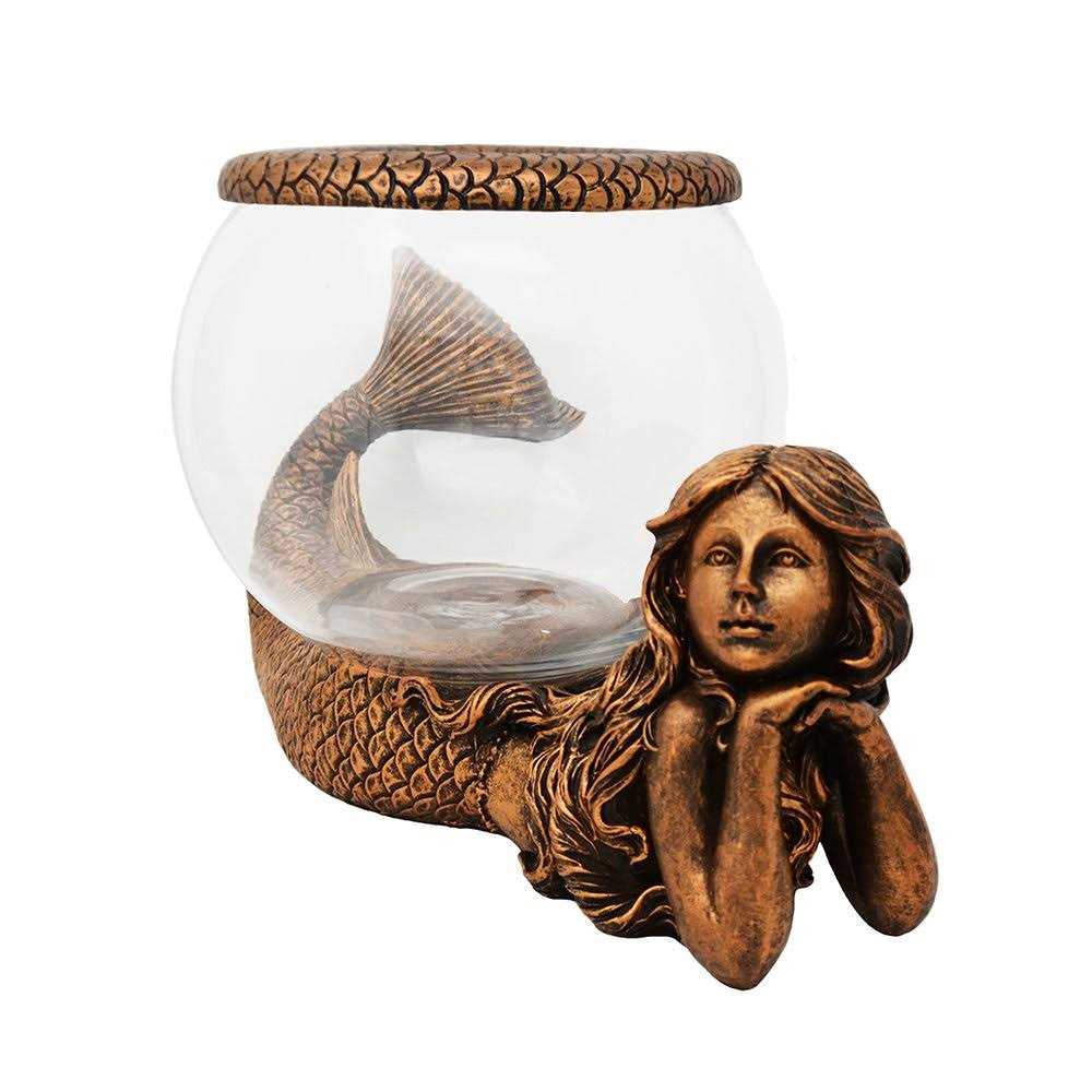 Gold Antiqued Glass Fish Bowl Z39685