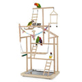 Wood Bird Playstand with Feeder Cups and Bells K498