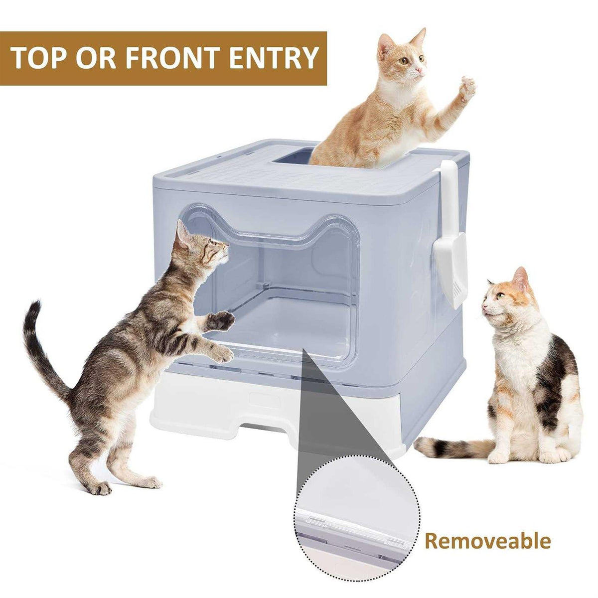 Foldable Cat Litter Box with Lid P43275
