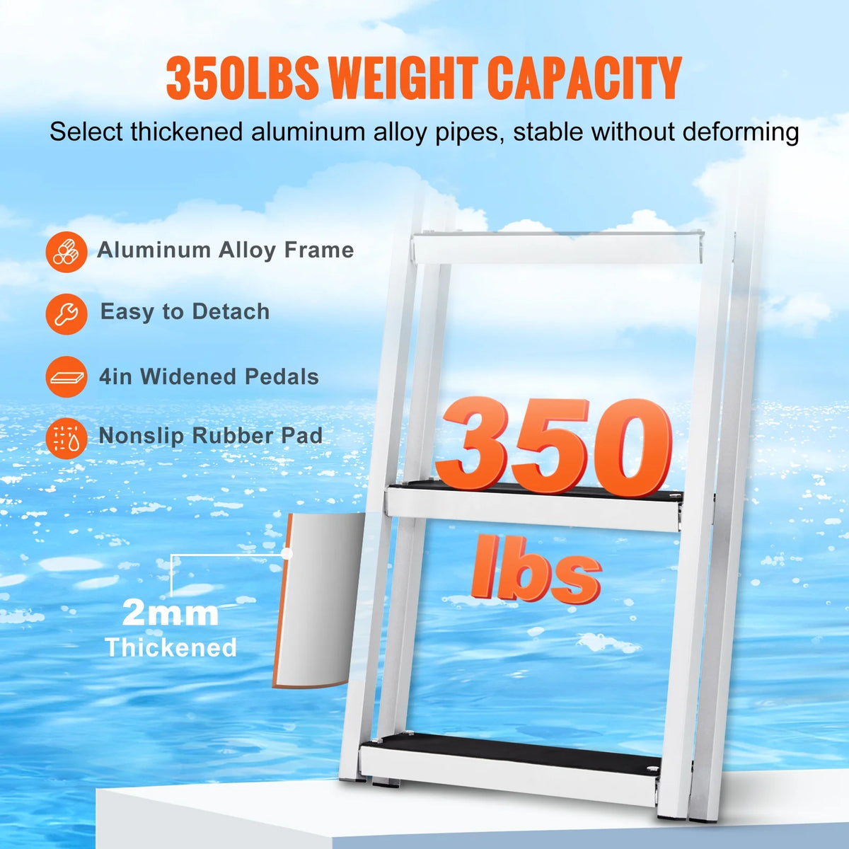 Aluminum 5 Steps Boat Dock Ladder Y2770