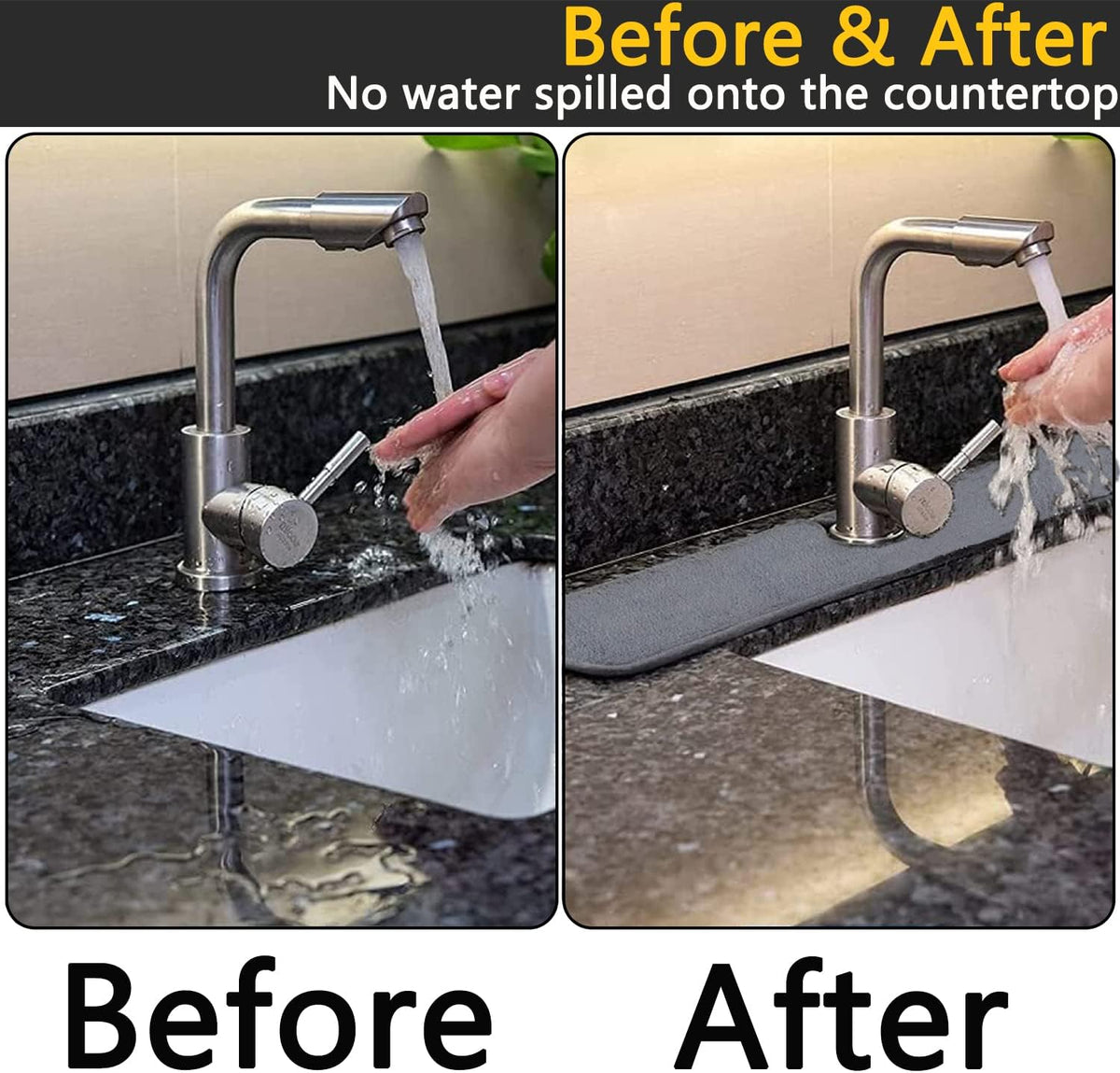 Absorbent Faucet Mat 24.8'' x 5.1'' 4 Pieces I93700