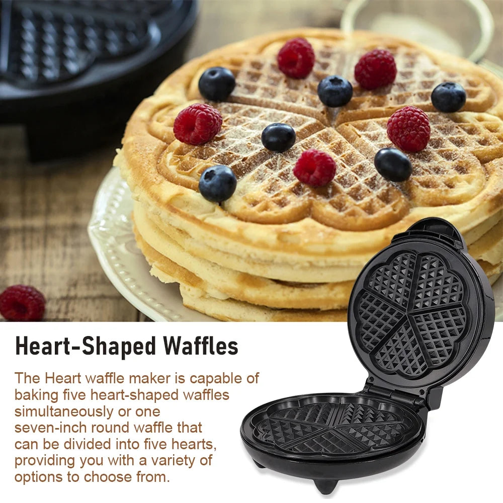 1000W Heart-Shaped Electric Waffle Maker J23457