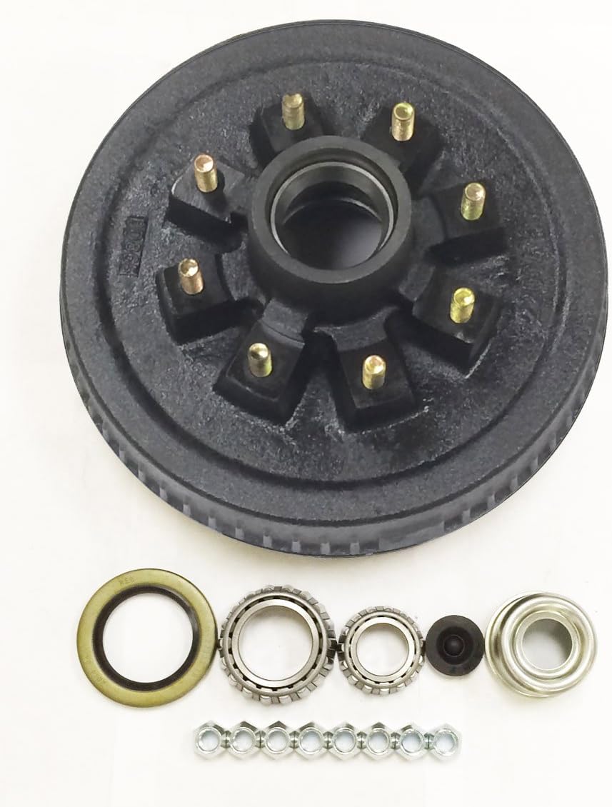 12" X 2" Trailer Brake Drum Kit 8 on 6.5" B.C. for 7000 Lbs Axle I75583