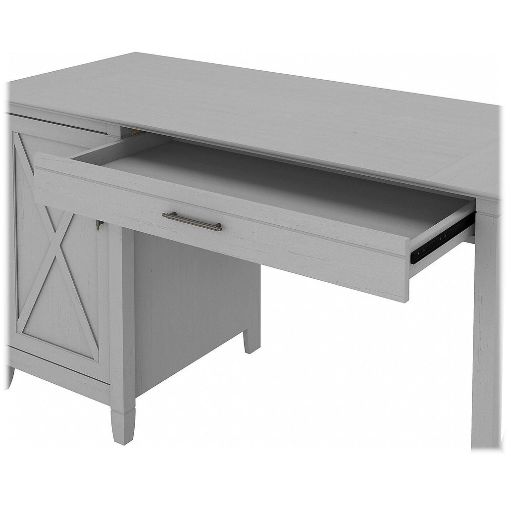 Cape Cod Gray Computer Desk with Keyboard Tray and Storage U486