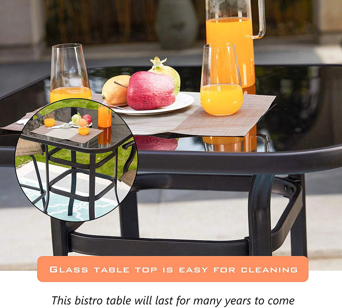 Square Glass 32" x 40" Dining Table Brown Y857