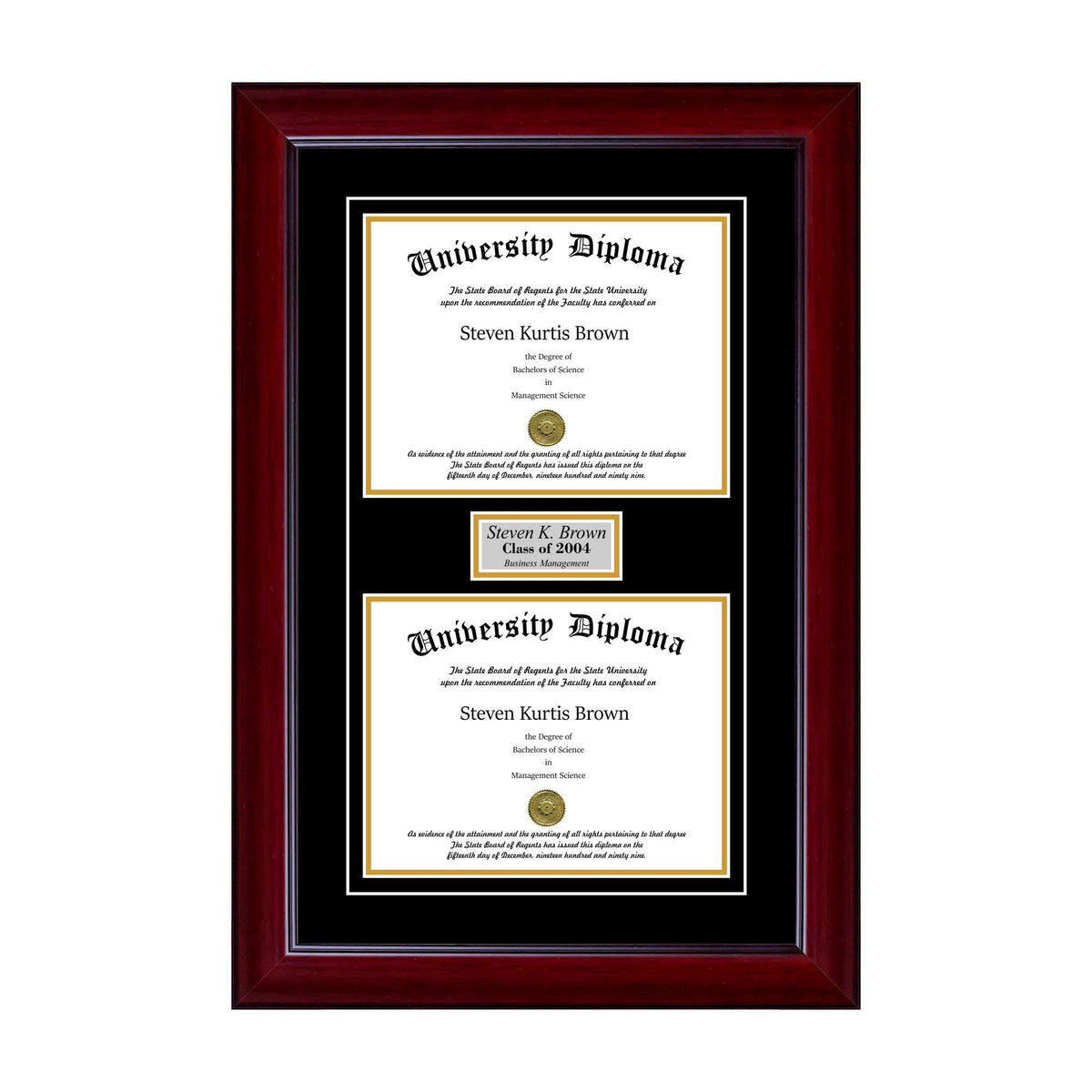 Double Diploma Frame with Double Matting Z19324