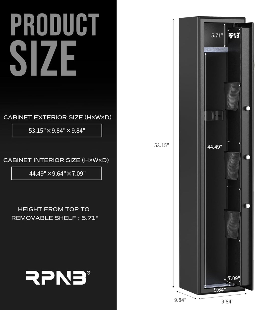 Large Biometric Rifle Safe with Removable Shelf Z73244