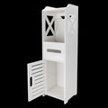 White Single Door 2-Tier Bathroom Floor Cabinet L93004