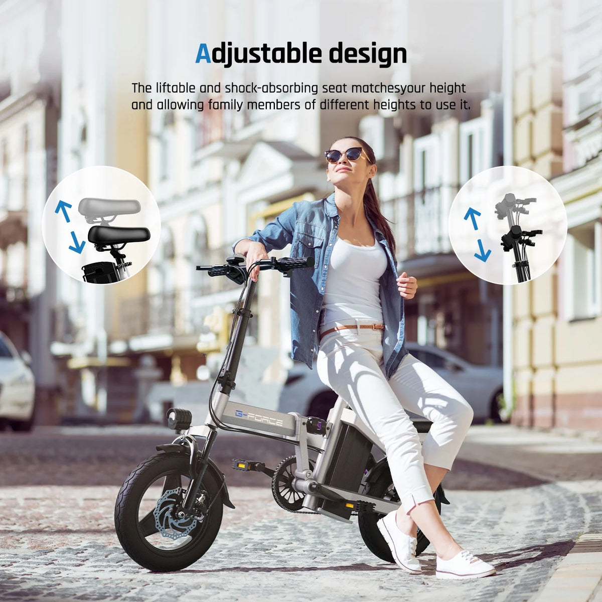Folding 400W 48V 15Ah Electric Bike with Rear Shelf F3819