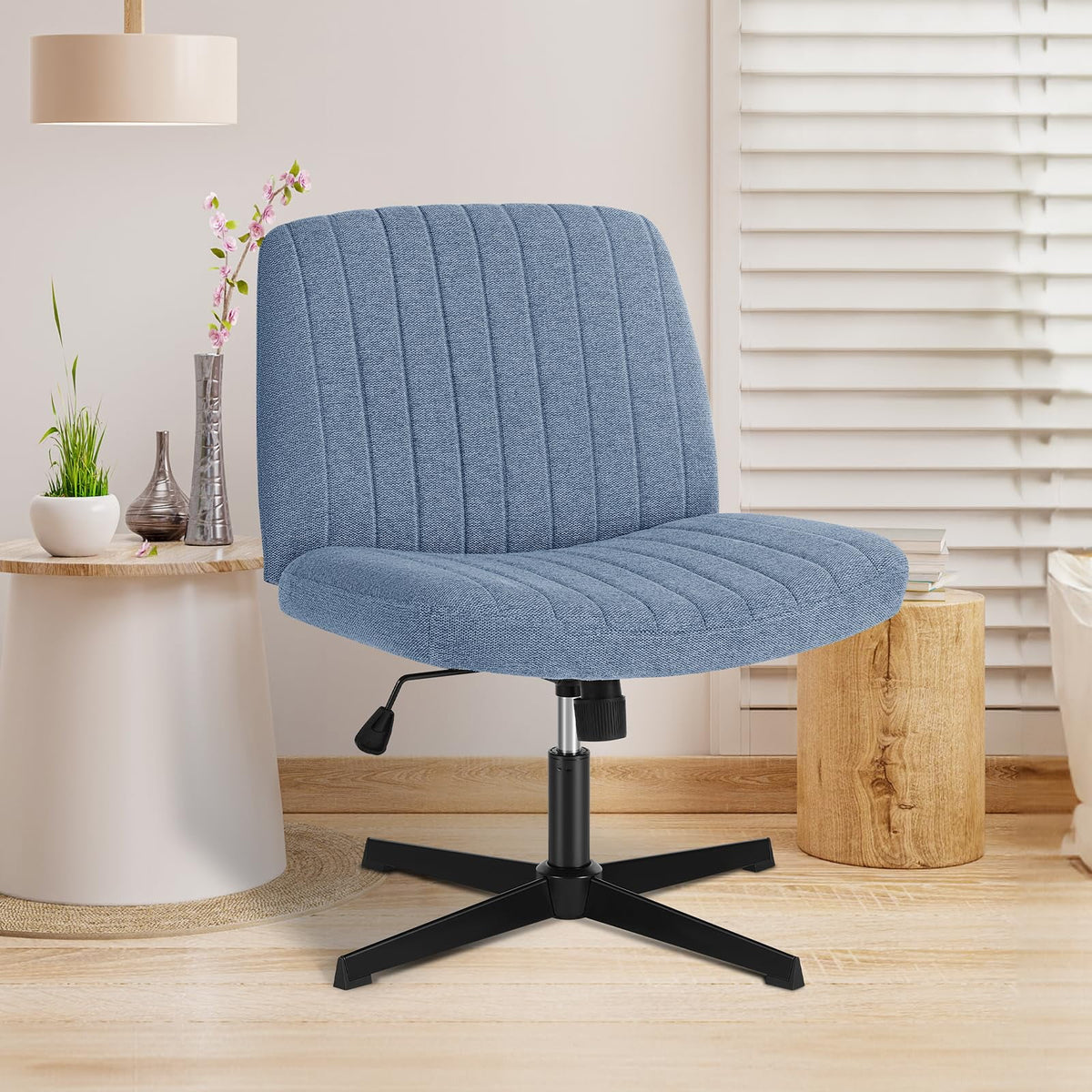 Brown Height Adjustable Armless Leather Accent Chair L92808