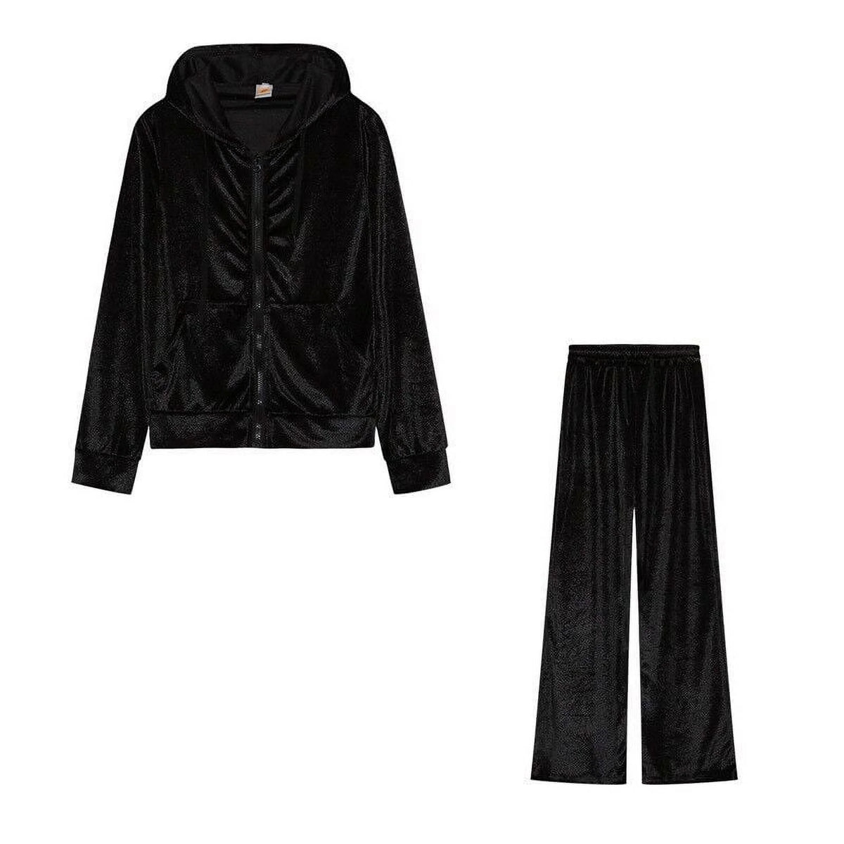 Velour 2-Piece Hoodie Tracksuit Set C2995
