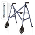 Lightweight Foldable Rolling Walker with 6-inch Wheels and Ski Glides Matte Black T140