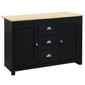 Black Kitchen Sideboard with 3 Drawers P385579