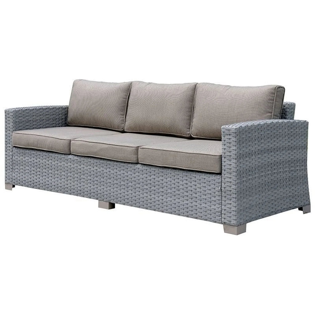 Gray Rattan Wicker Patio Sofa Z546243