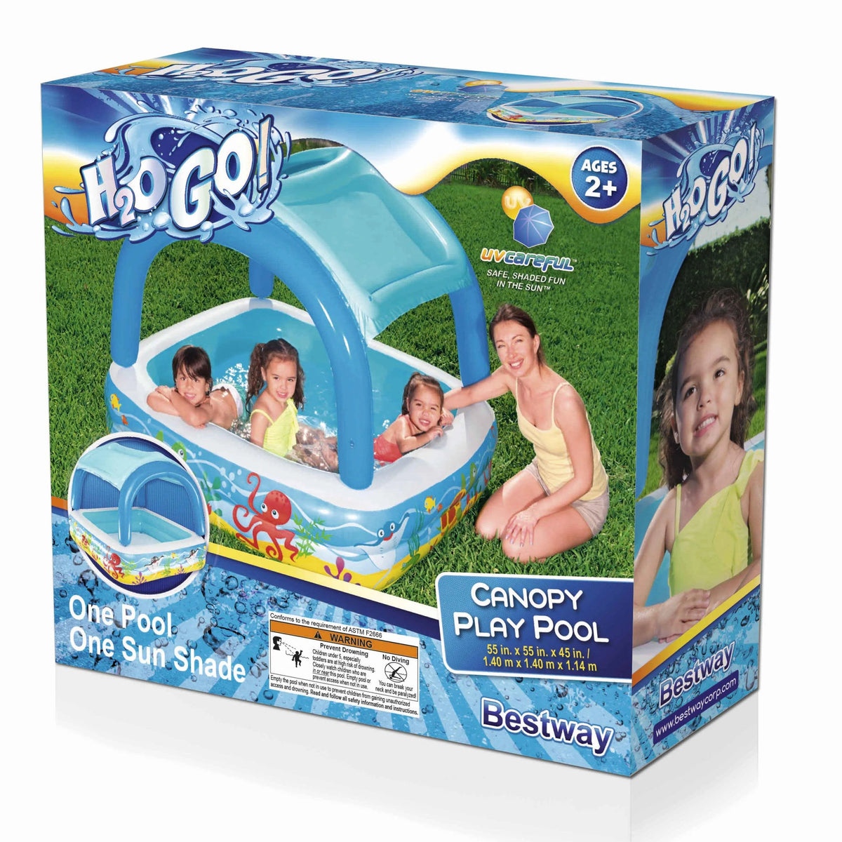 55 x 55 Inflatable Square Kiddie Pool C890933