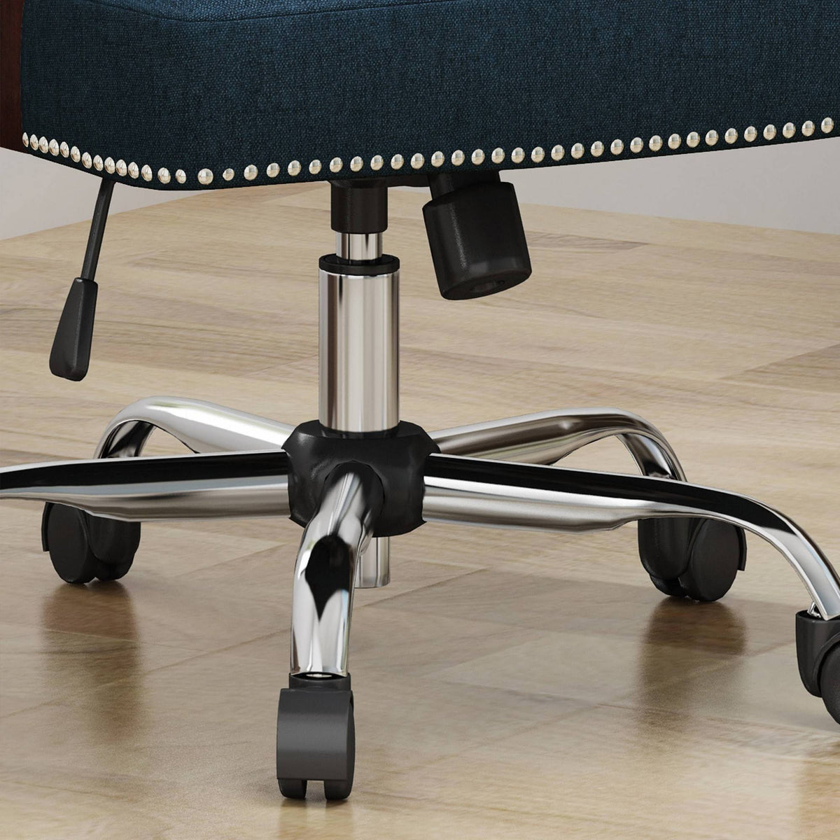 Navy Blue and Chrome Home Office Chair T115
