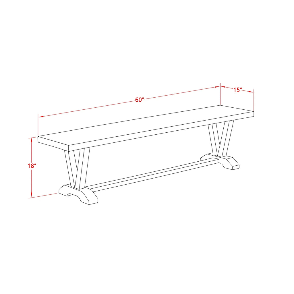 Black/Gray Wood Dining Bench S441
