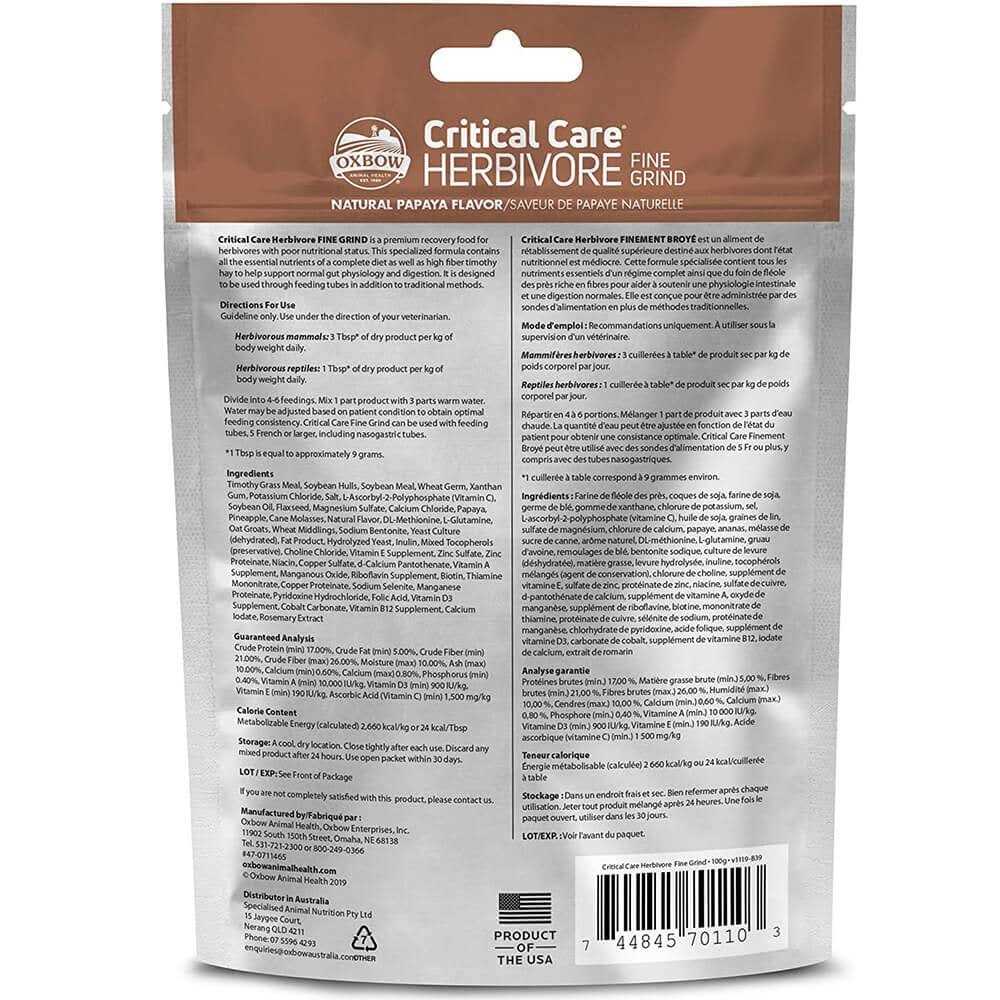 Critical Care Fine Grind Pet Supplies I87612