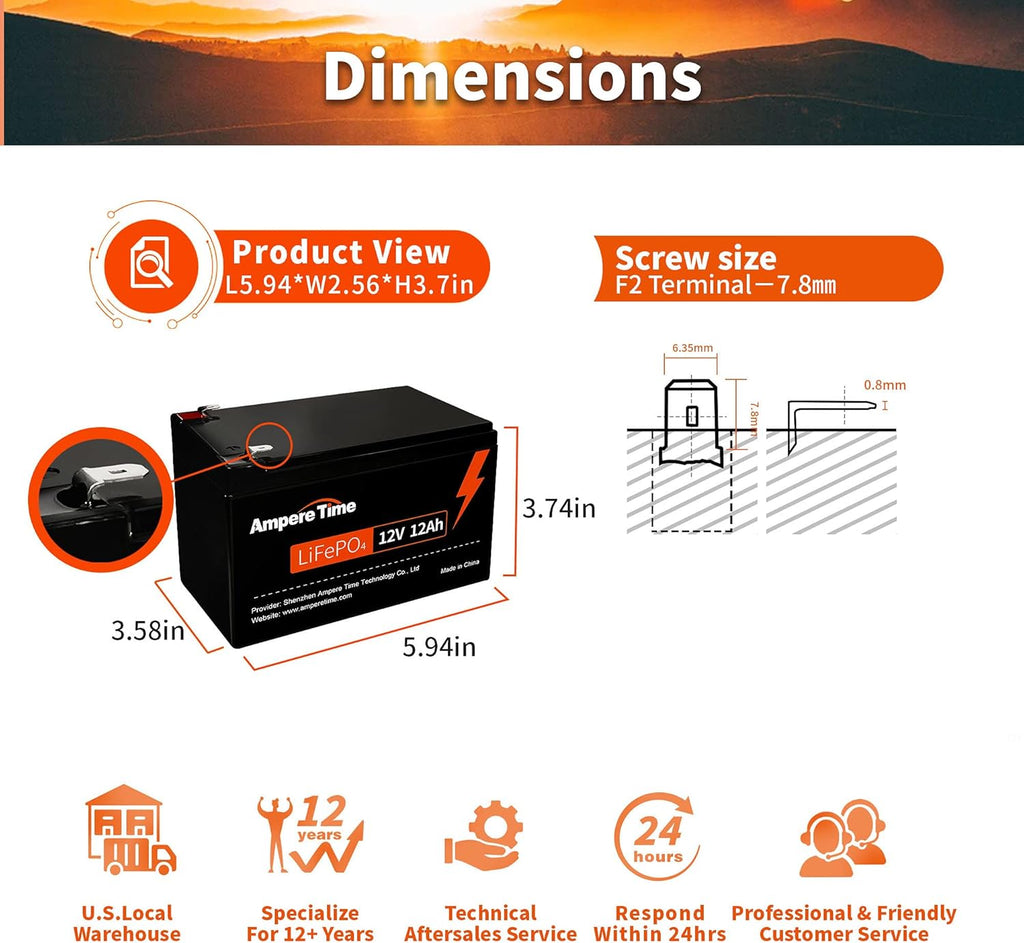 12V 12Ah Lithium Iron Phosphate Battery with Built-in 12A BMS J418325