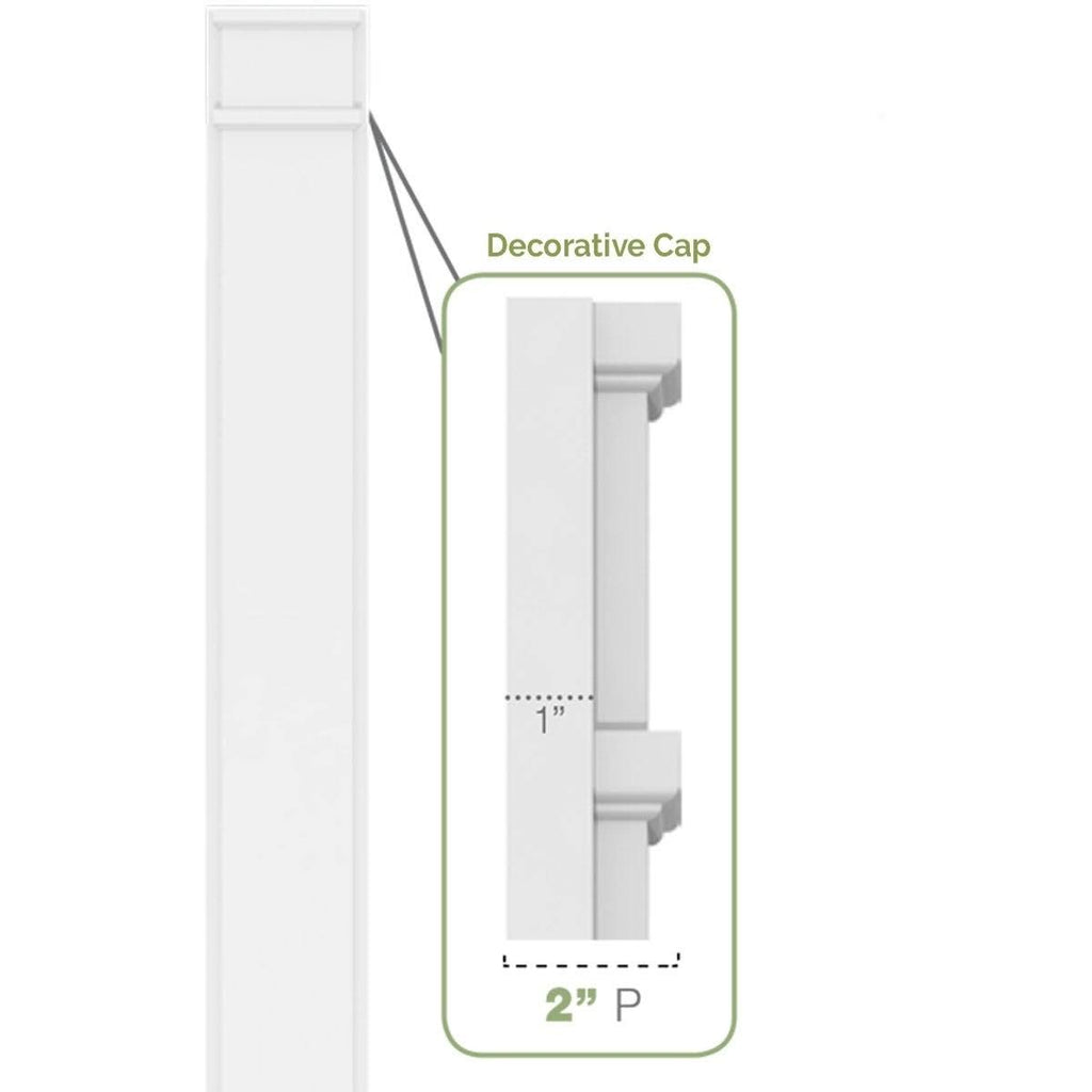 Flat Panel PVC Pilaster with Capital & Base (Pair) K9980