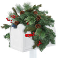 35" Artificial Pine Cone Mailbox Garland with Red Berry G118331