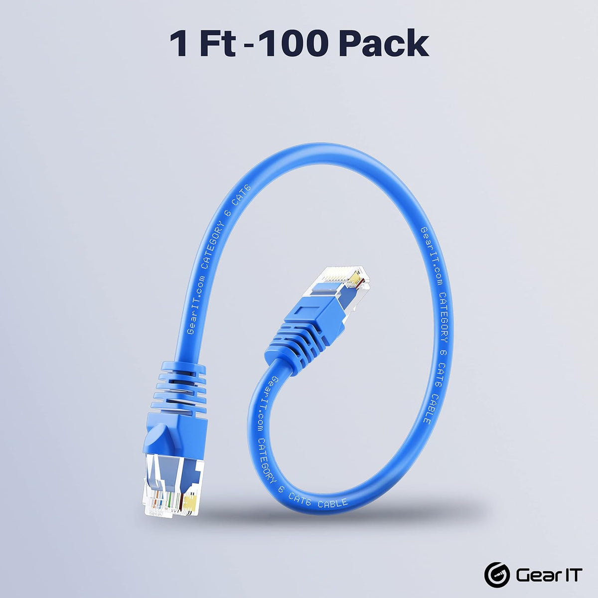Cat 6 Ethernet Cable 1 ft 100-Pack Blue Y927273