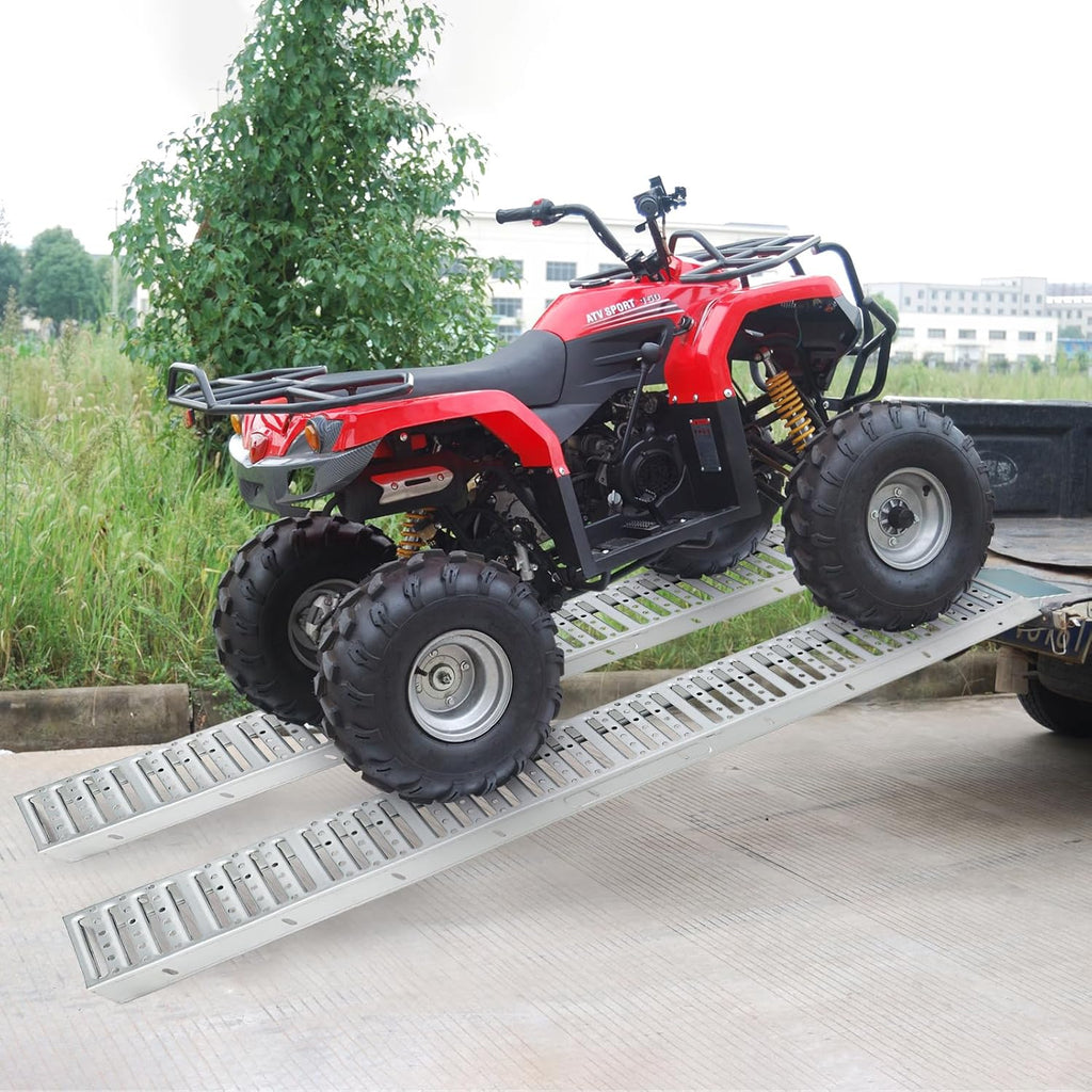 Silver Anti-Slip ATV Ramp Set of Two, 1500 lbs Capacity F773954