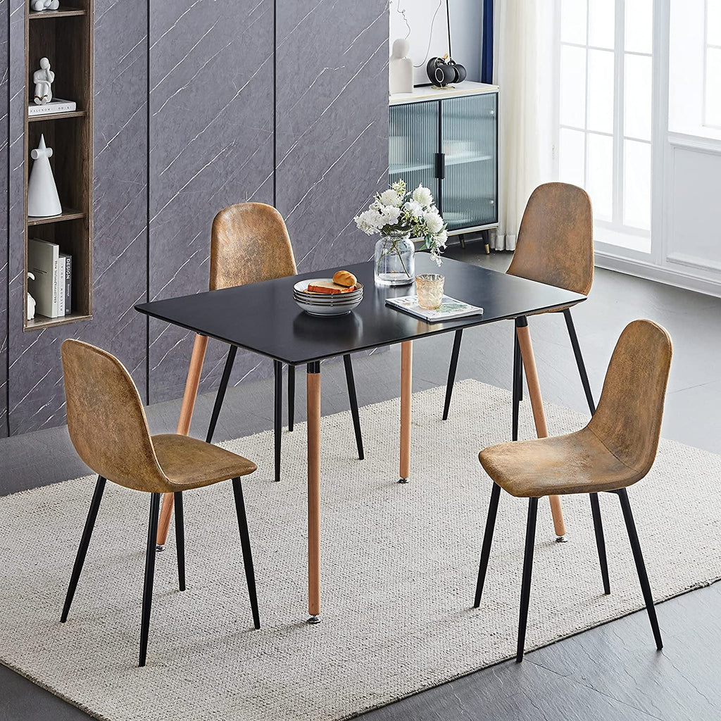Suede Upholstered Dining Chair Set Of 4 Q190931