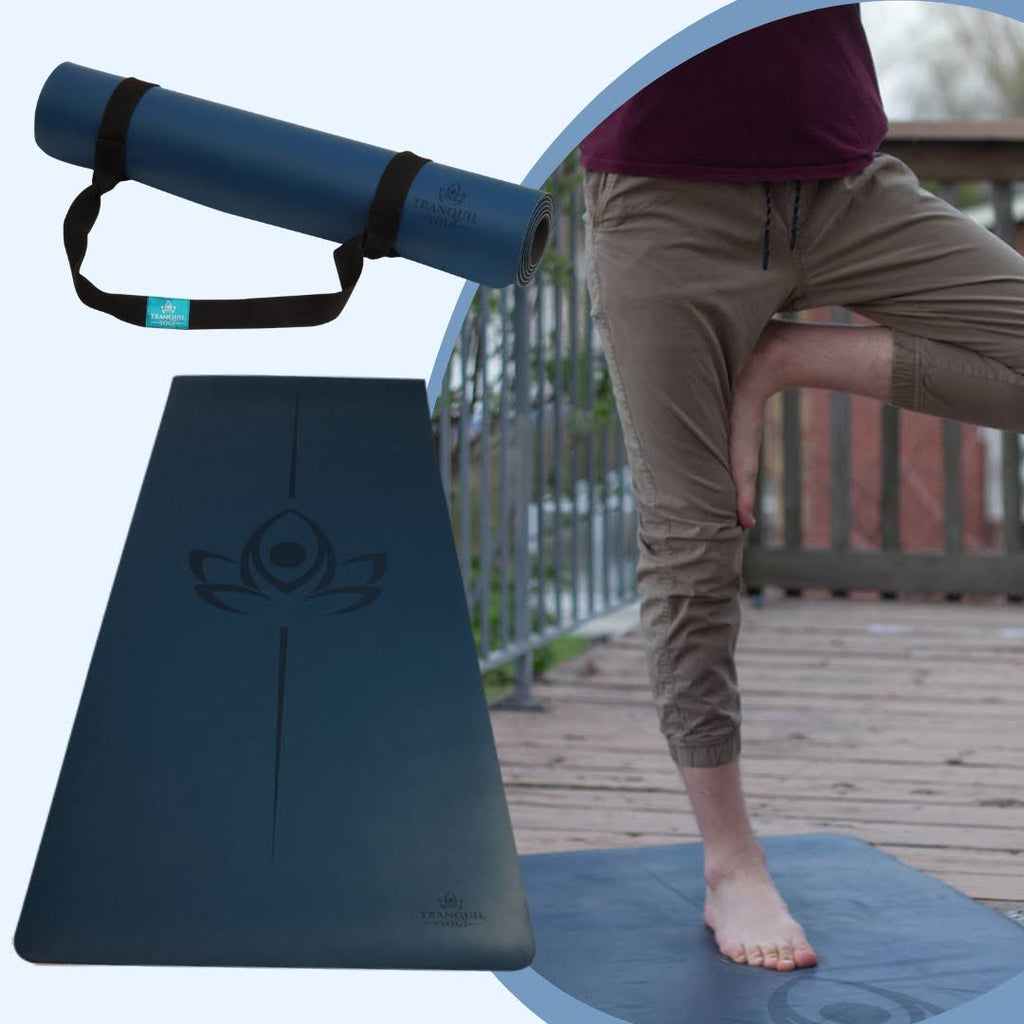 Natural Yoga and Exercise Mat with Carry Strap A975709