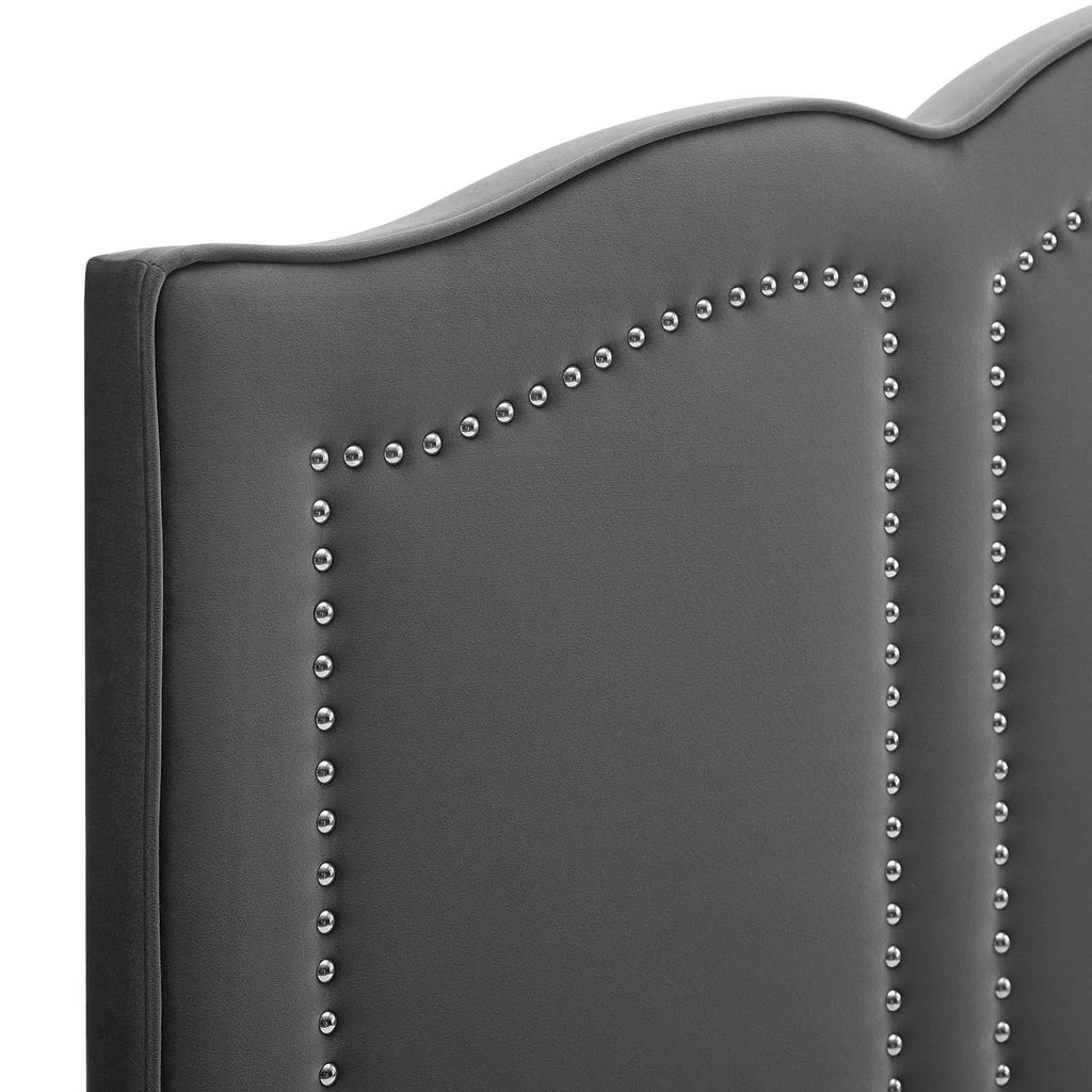 White Performance Velvet Headboard F2264