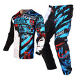 Motocross Jersey and Pants Combo Black Blue Y1974