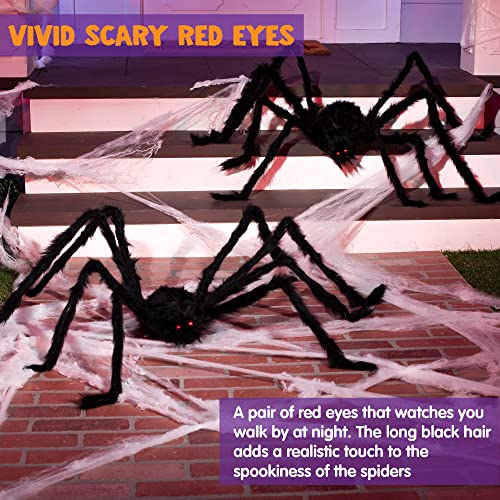 4 Packs Black Halloween Outdoor Spider Set M2347