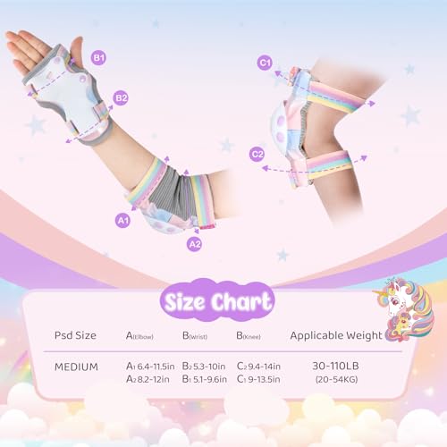 Pink Unicorn Knee and Elbow Pads Set R9140