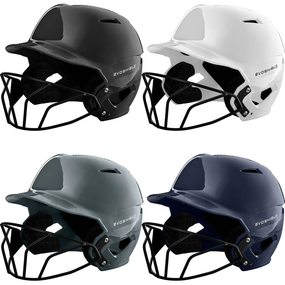 Youth Navy Gloss Finish Batting Helmet with Facemask I559794